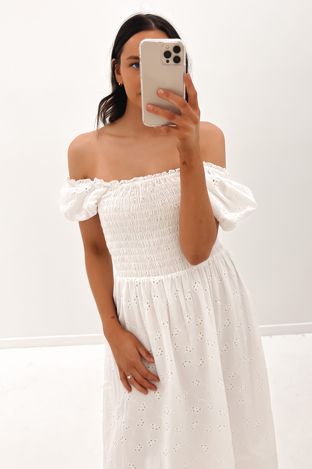 Olivia Midi Dress White