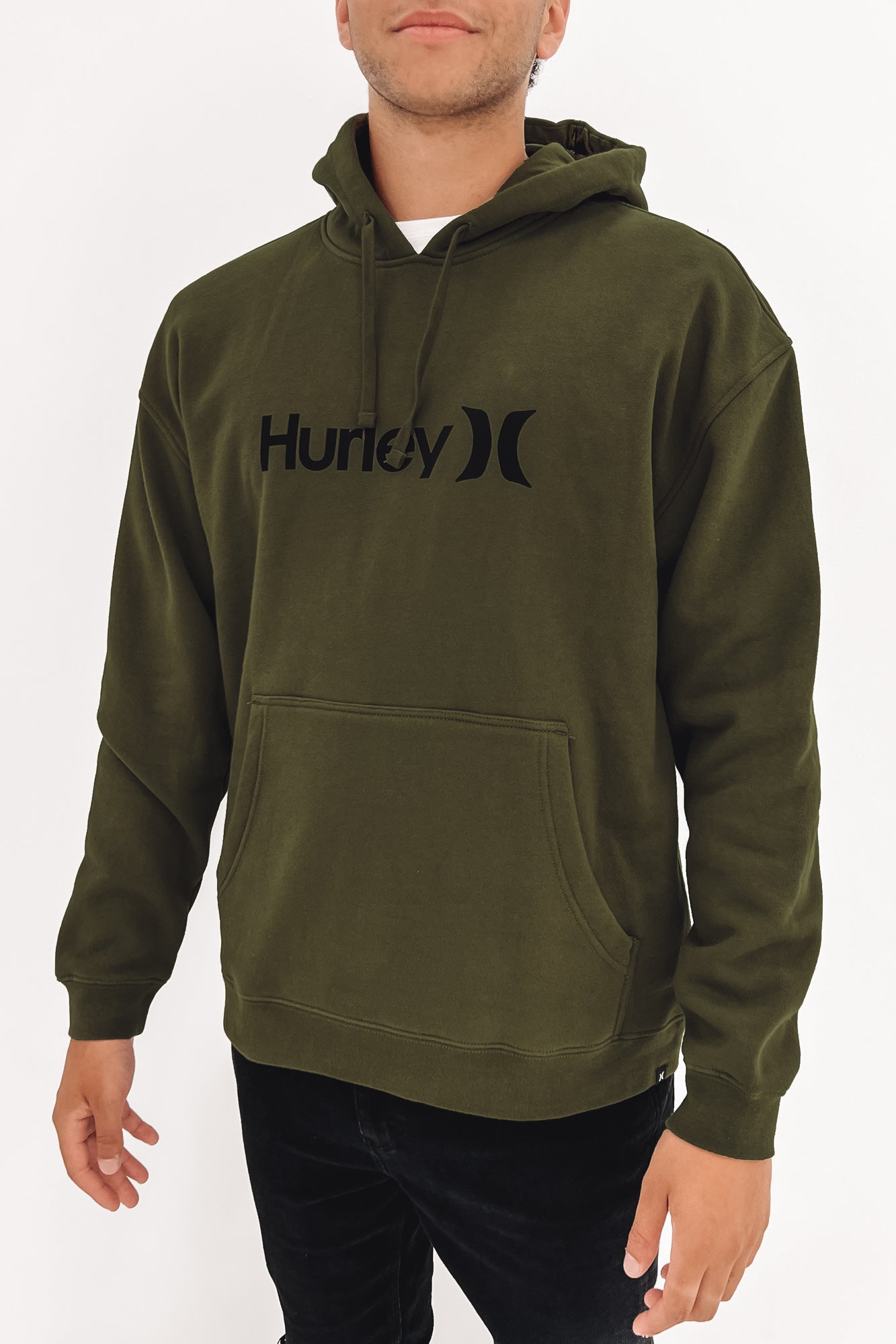 One And Only Solid Pullover Hoodie Olive