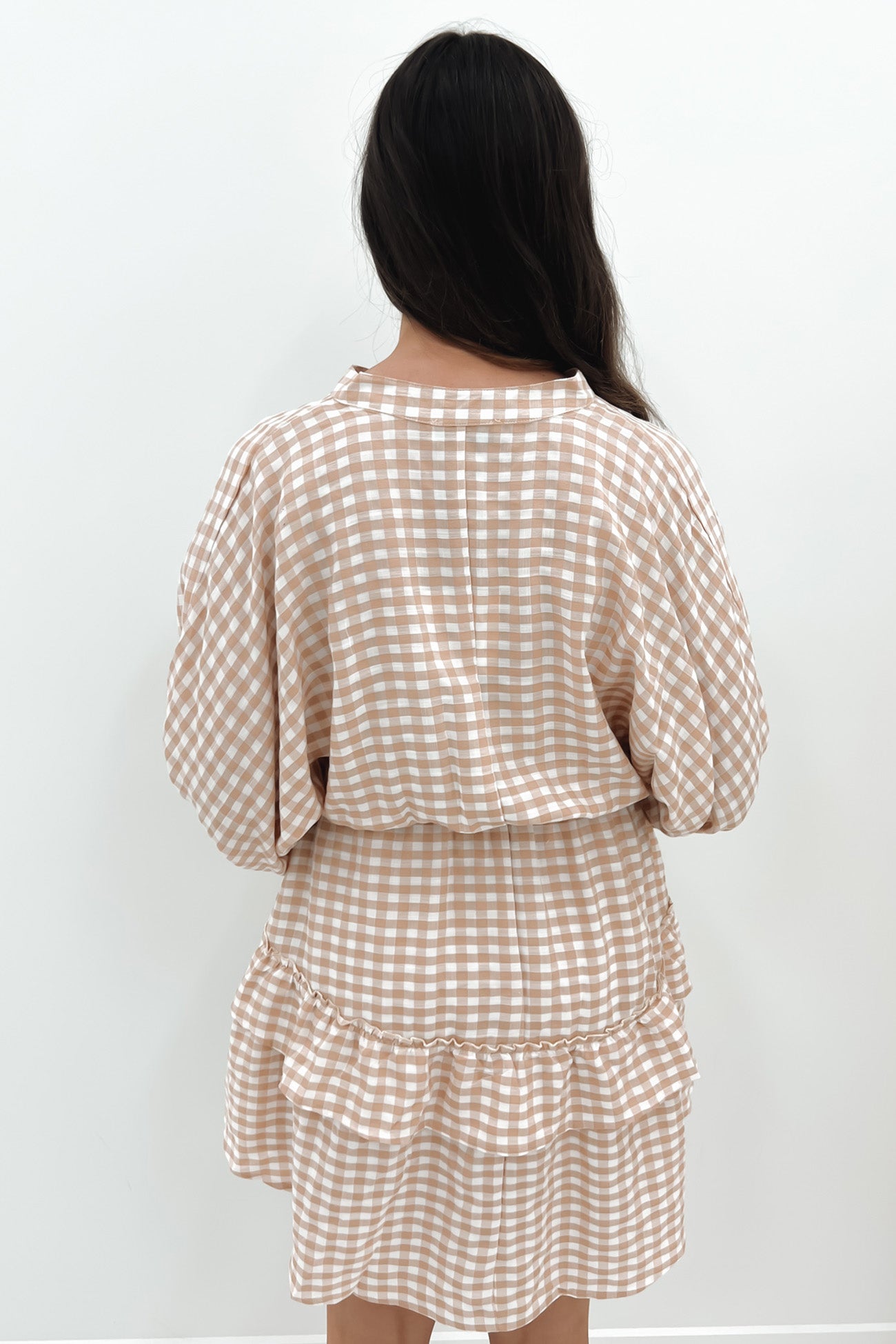 Opal Mini Dress Beige Check