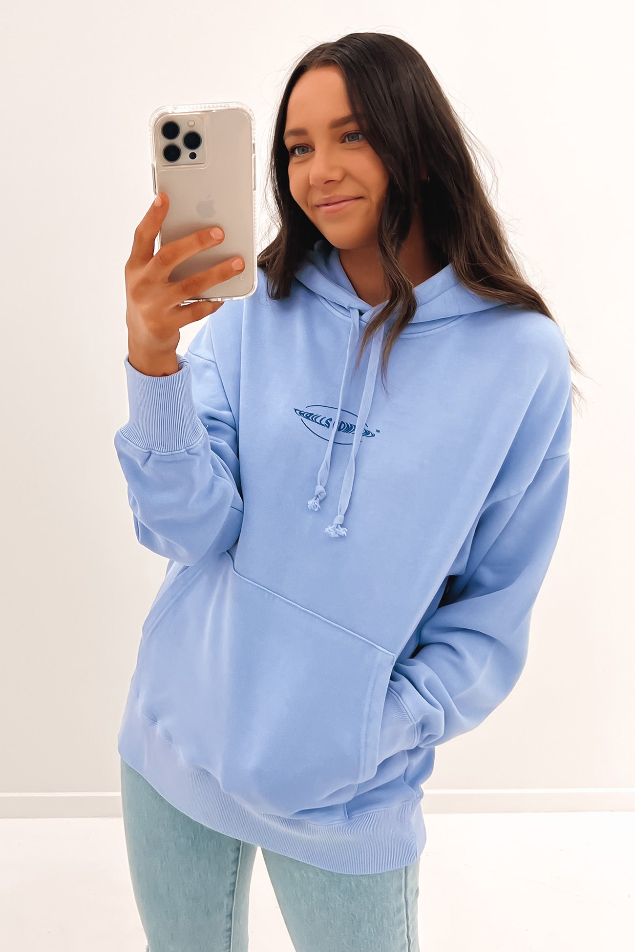 Orbit Fleece Hood Powder Blue