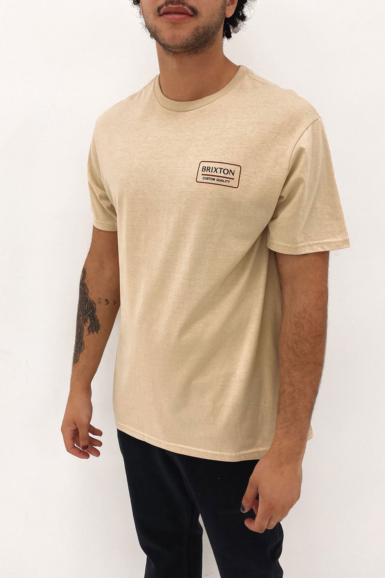 Palmer Proper Short Sleeve Standard Tee Cream Paradise Orange Dark Earth