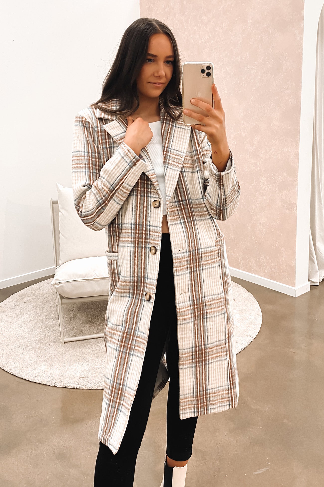 Phillipa Check Coat Check