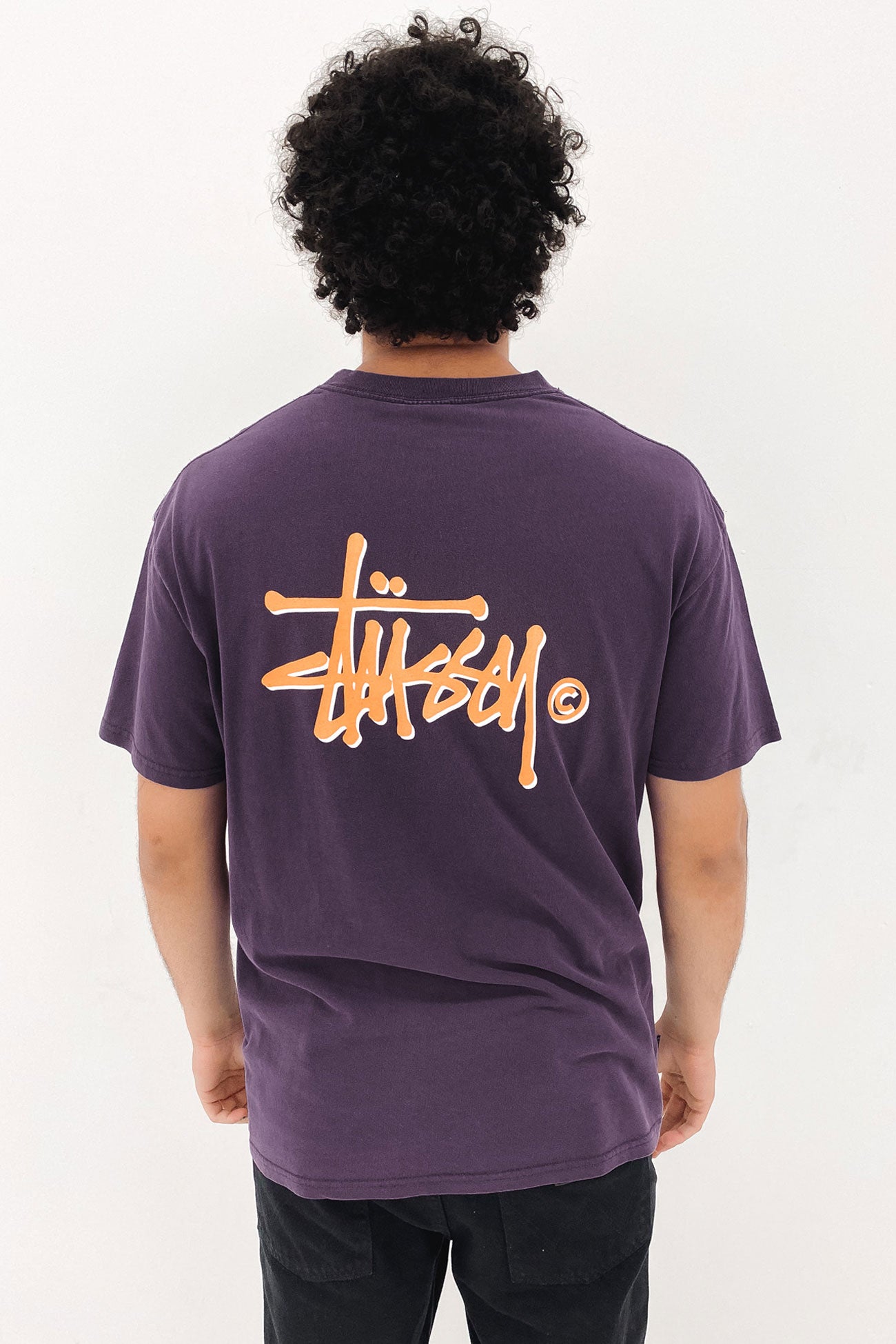 Pigment Shadow Graffiti Short Sleeve Tee Aubergine