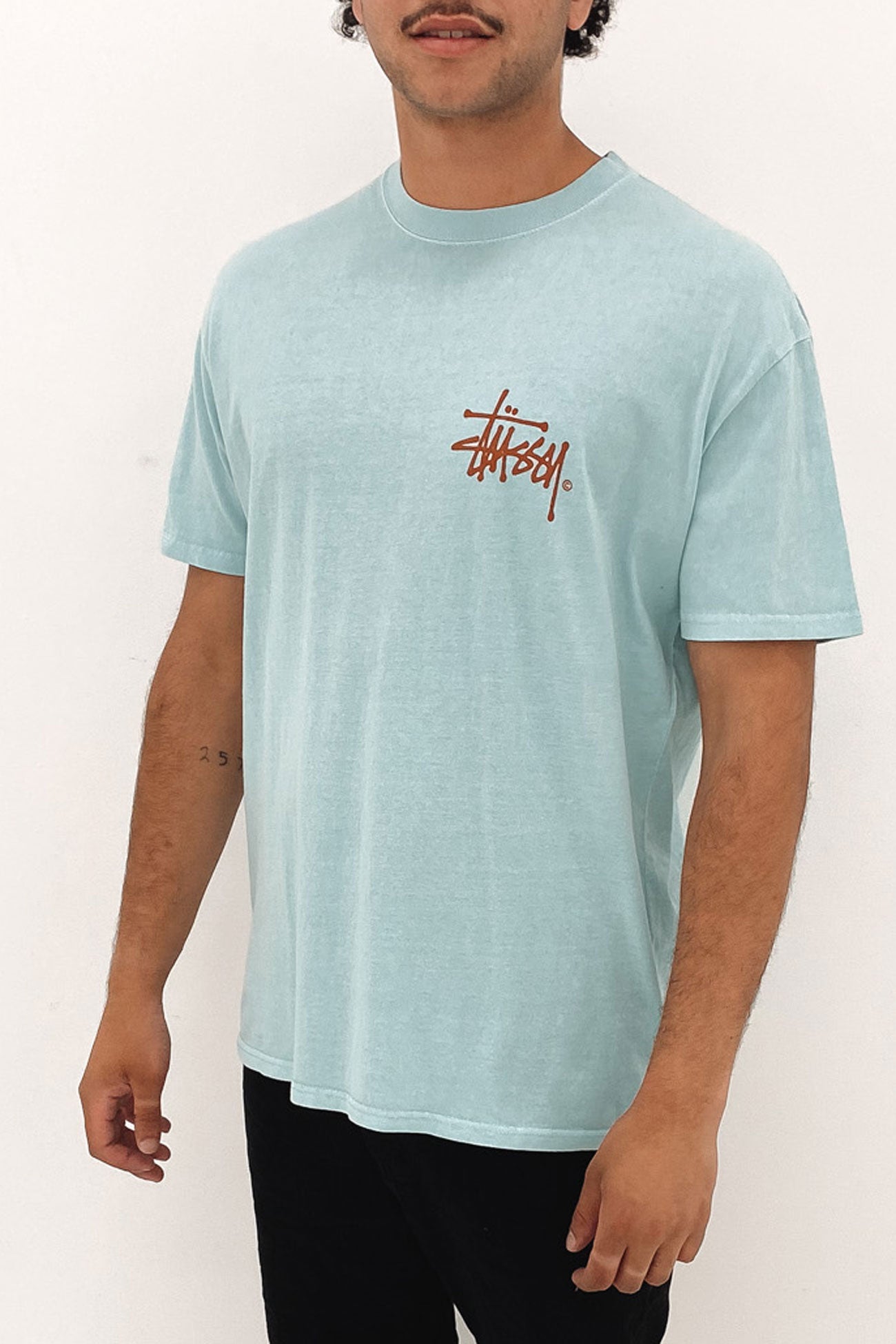 Pigment Shadow Graffiti Short Sleeve Tee Pigment Light Blue