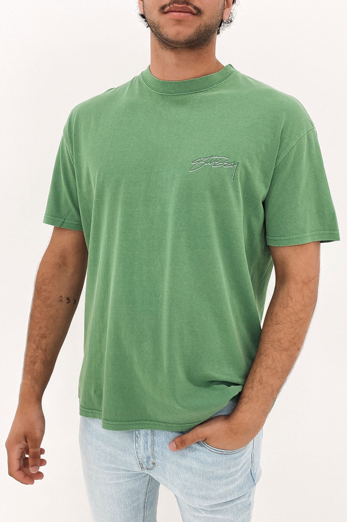 stussy green tee