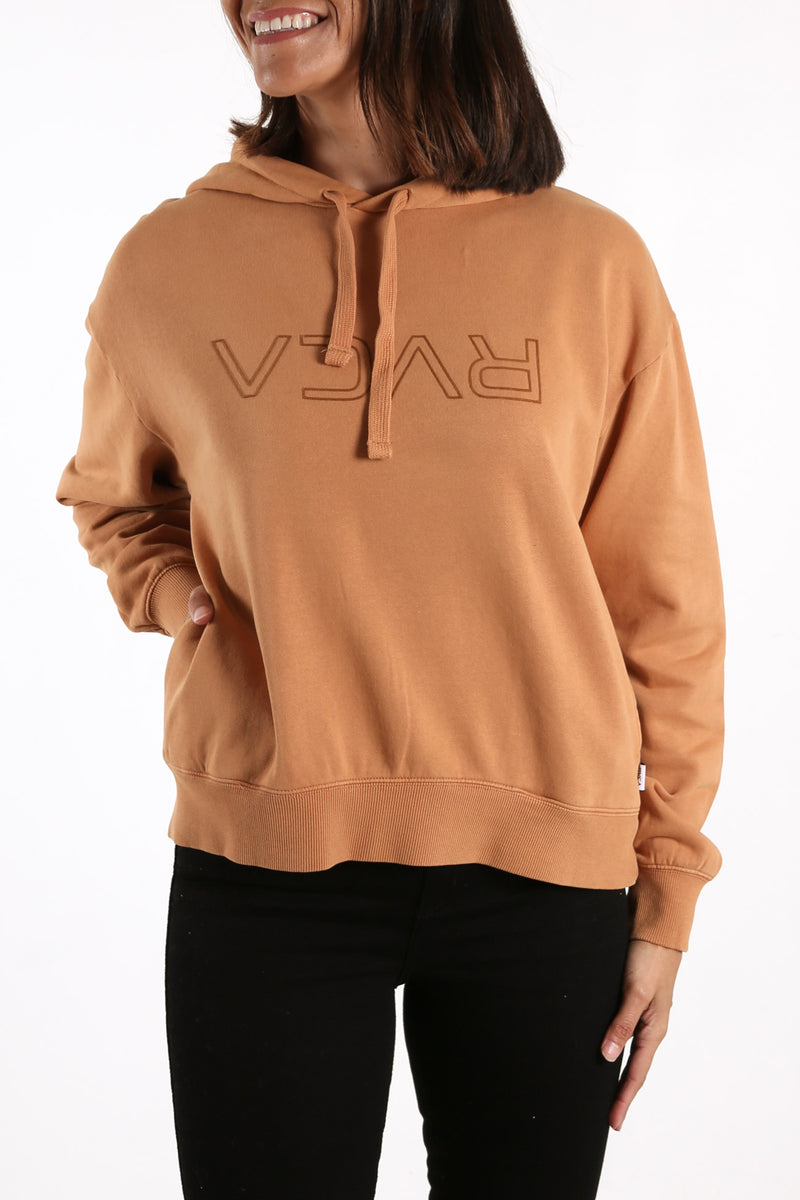 RVCA Flipped Pigment Hoodie Camel Jean Jail