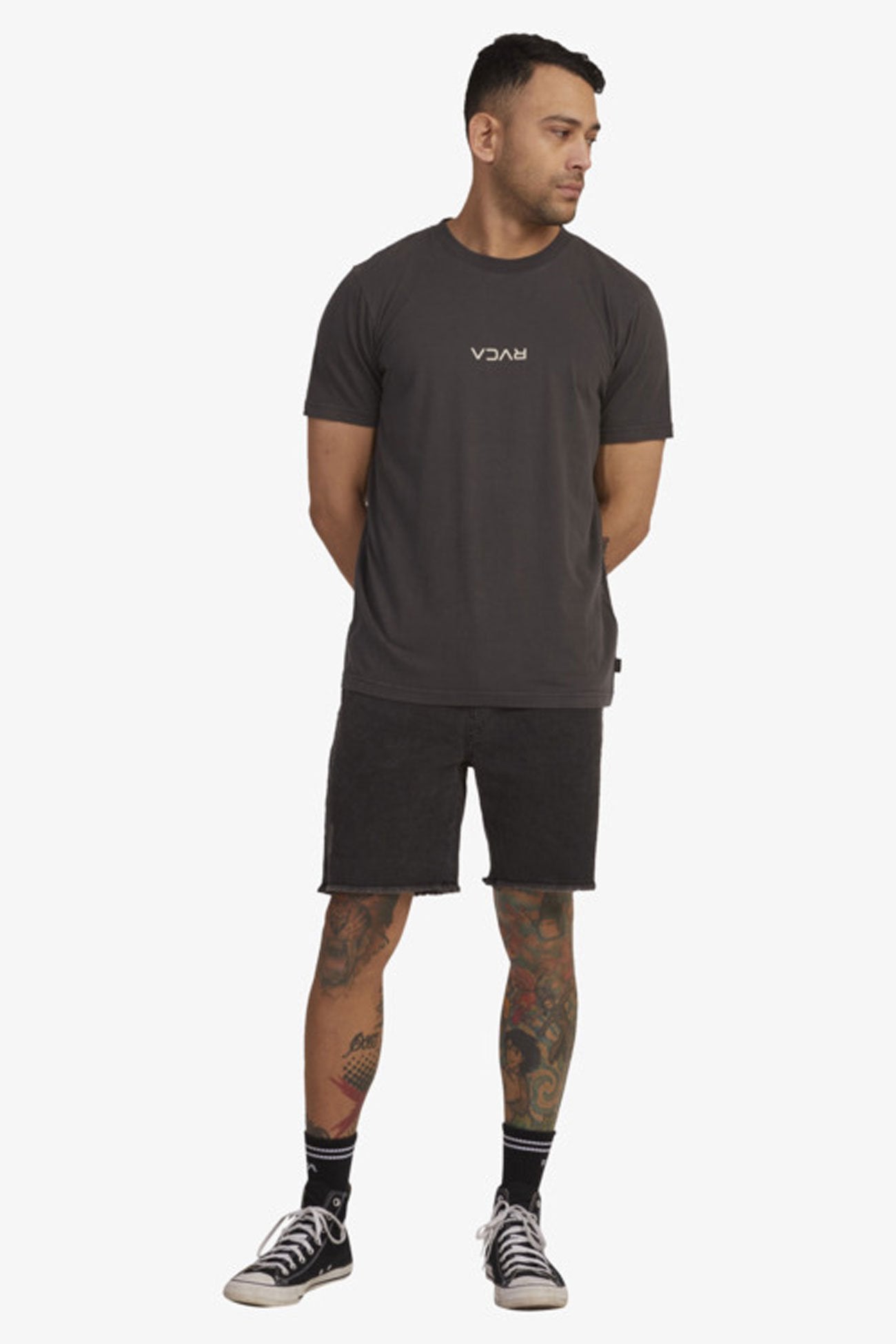 RVCA Mini Flipped Short Sleeve Tee Washed Black