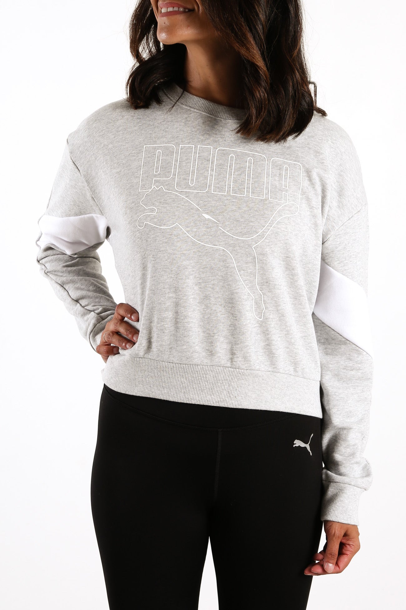 Rebel Crew Neck Sweater Light Grey Heather