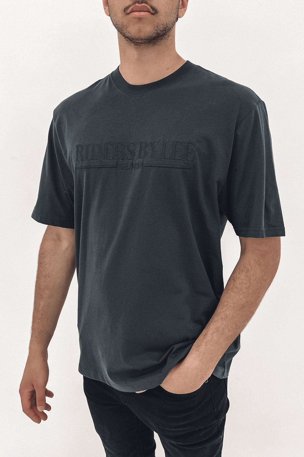 Relaxed Pocket Tee in Washed Black