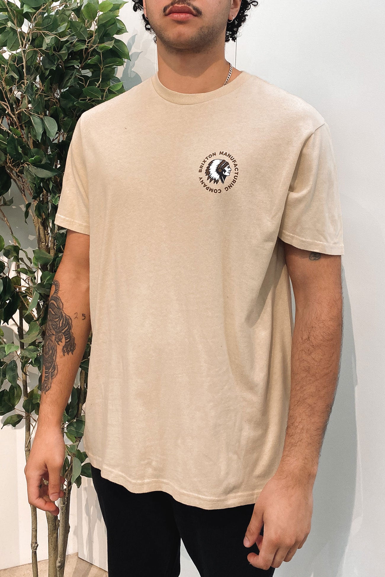 Rival Stamp Short Sleeve Standard Cream Bison Garment Dye