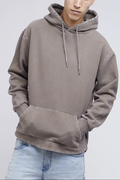 Curved Hem Hoody Grey Marle