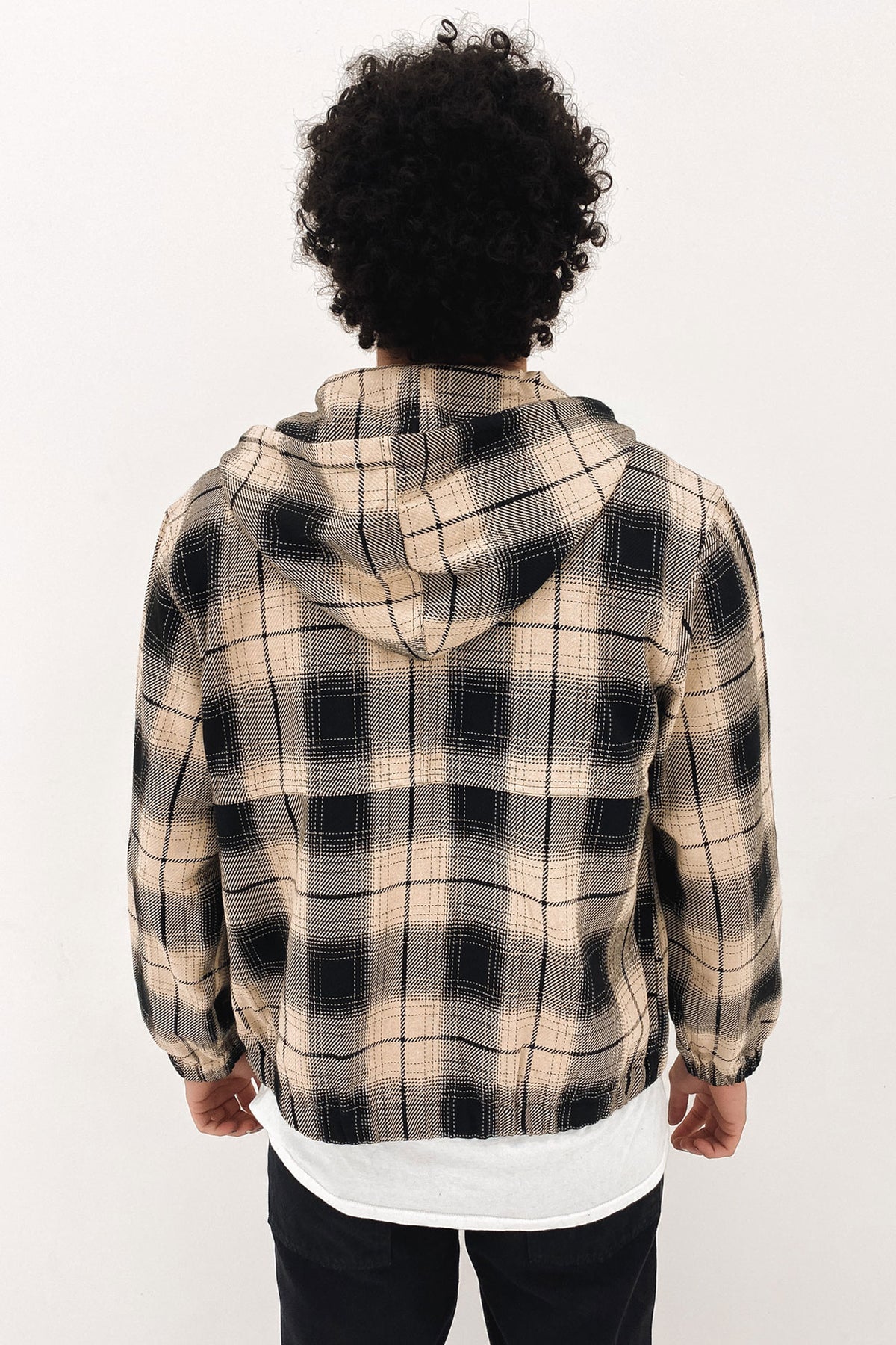 STUSSY SHADOW PLAID ZIP WORK JACKETm - パーカー