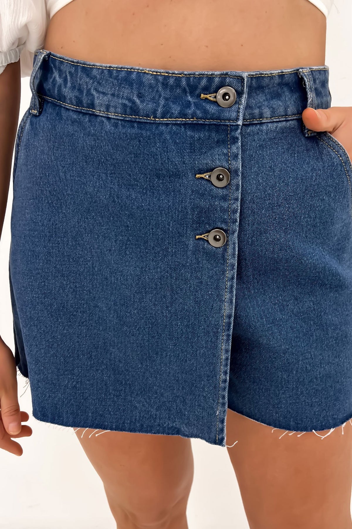 Womens blue jean sales skort