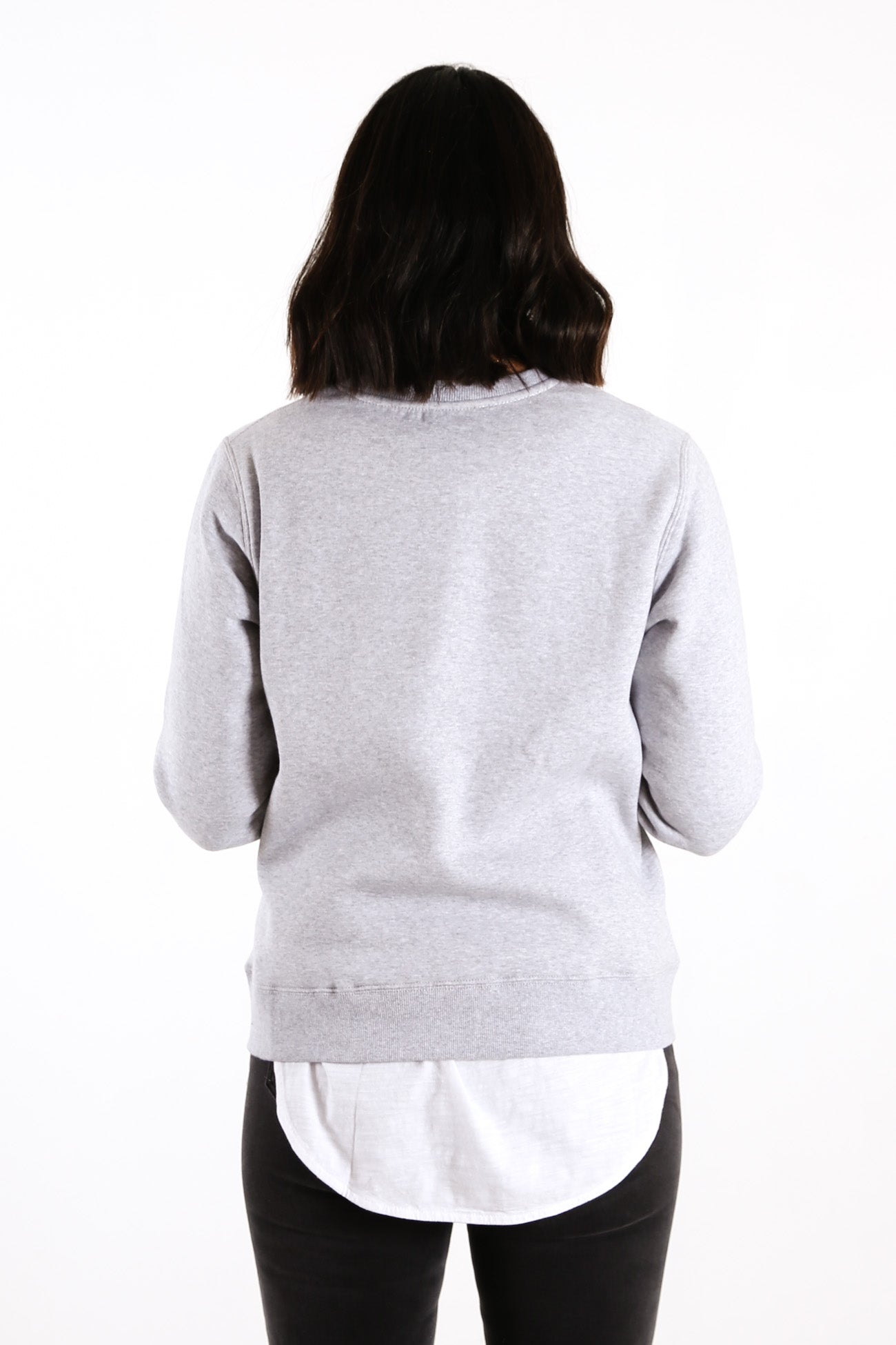 Signature Patched Fleece Crew Grey Marle