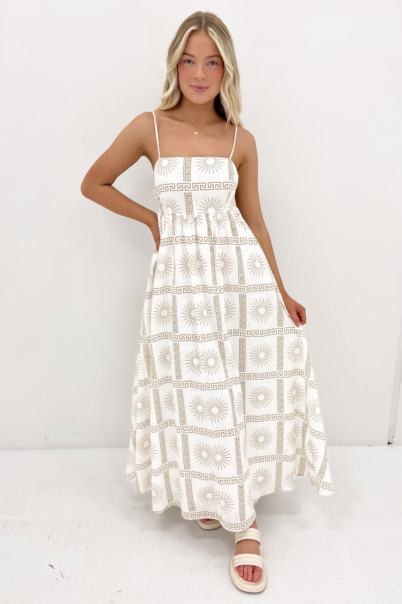 Sofia Midi Dress Greek Sun