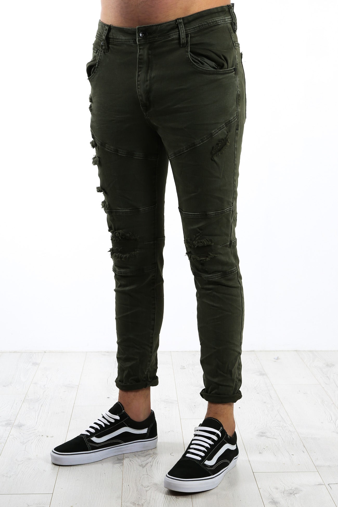 Soho Jean Trashed Khaki