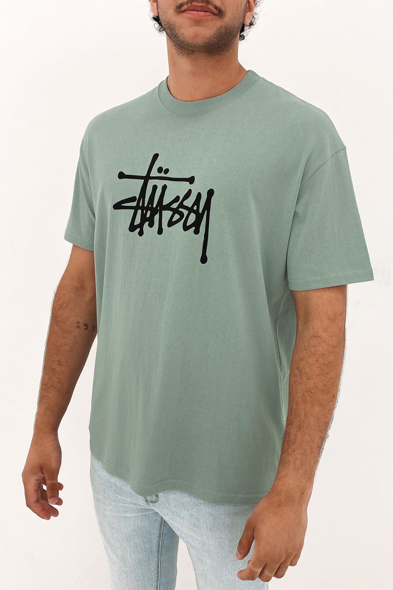 Solid Graffiti Short Sleeve Tee Sage Green