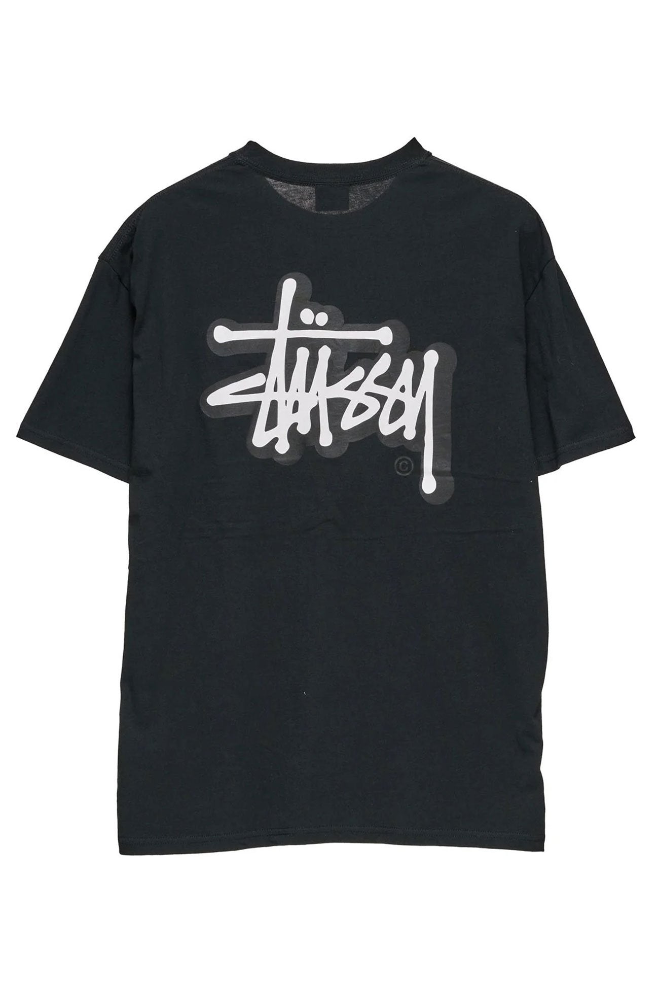 Solid Offset Graffiti Short Sleeve Tee Black