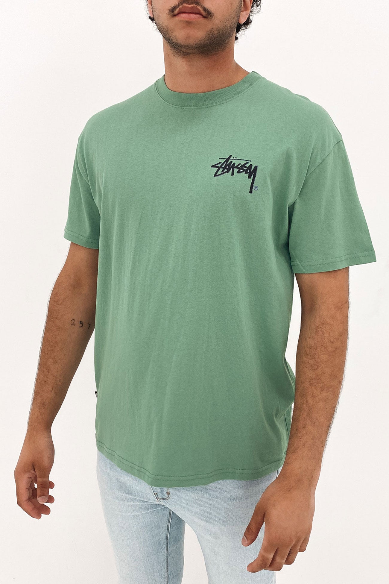 Solid Shadow Stock Short Sleeve Tee Tea Green