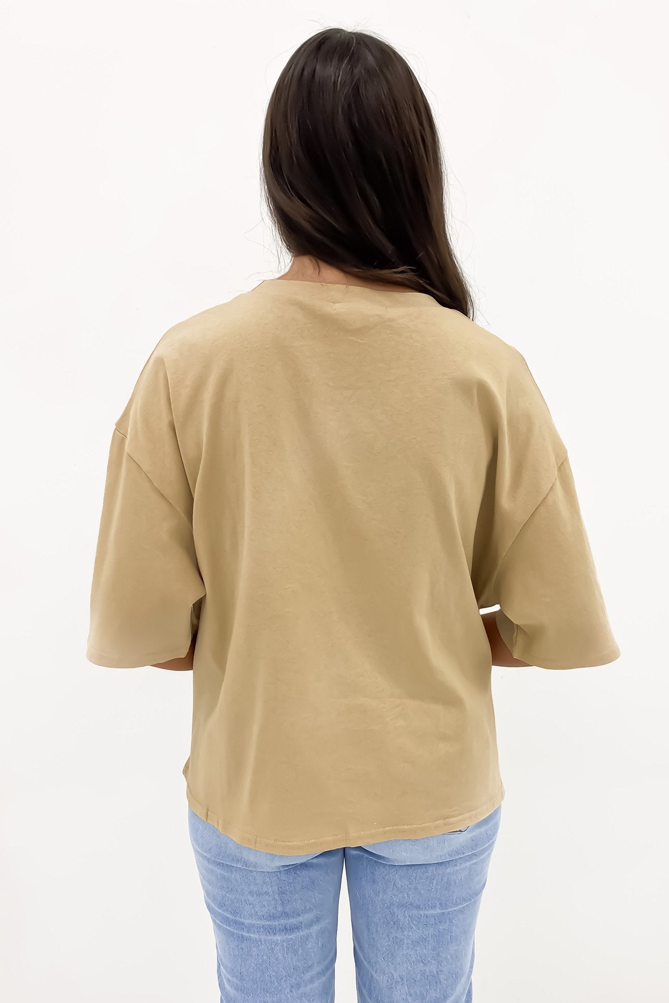 Sophie Boxy Tee Tan