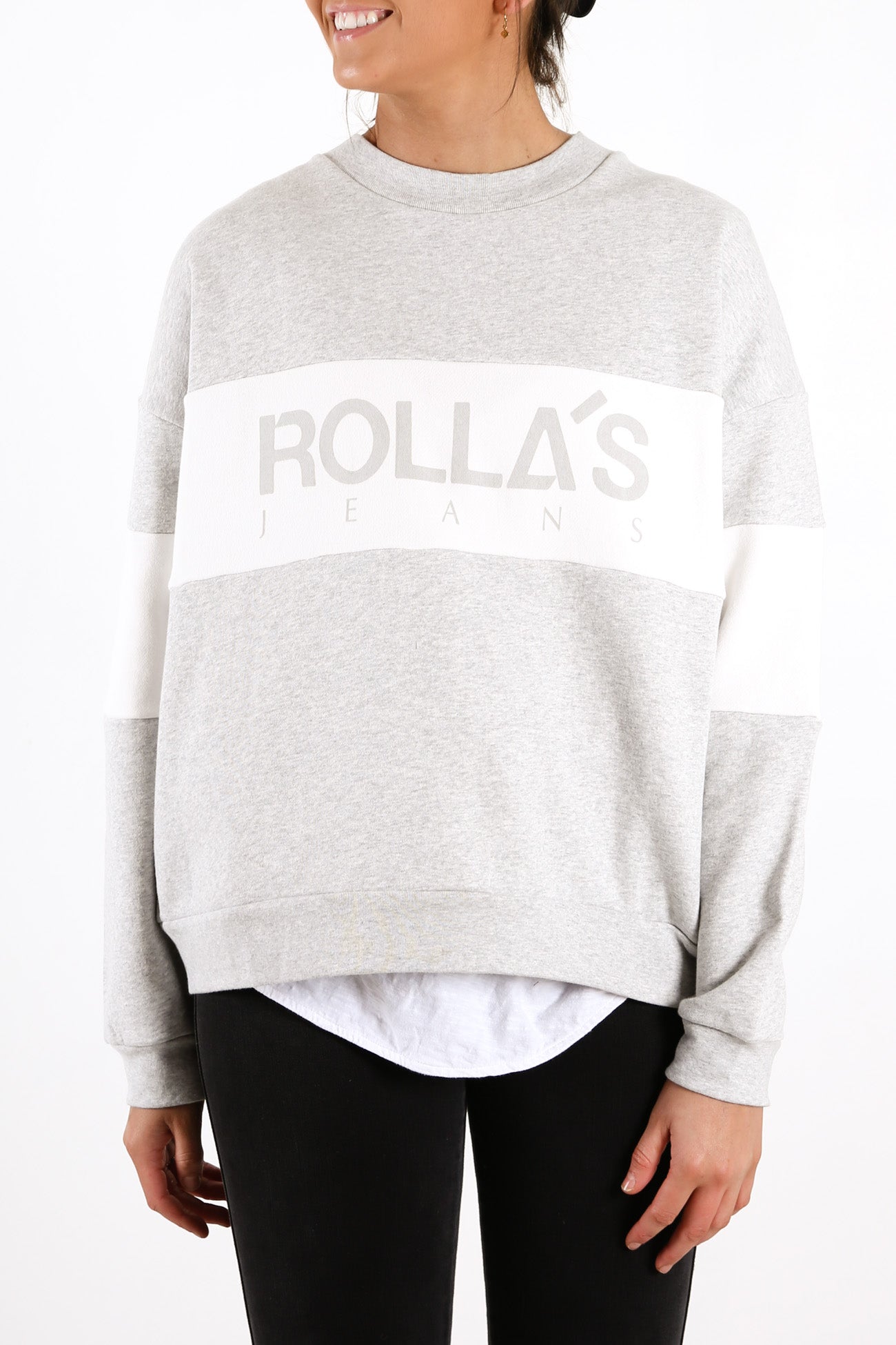 Split Logo Sweater Grey Marle