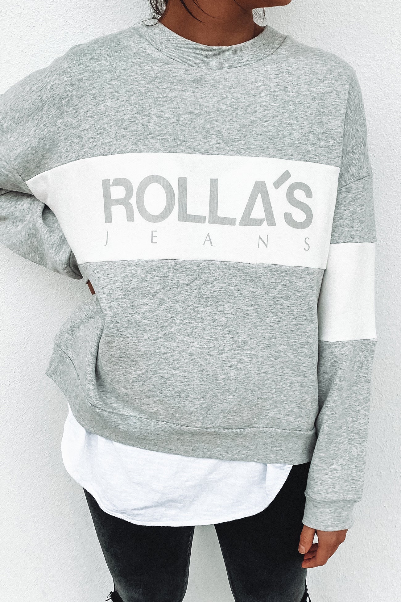 Split Logo Sweater Grey Marle