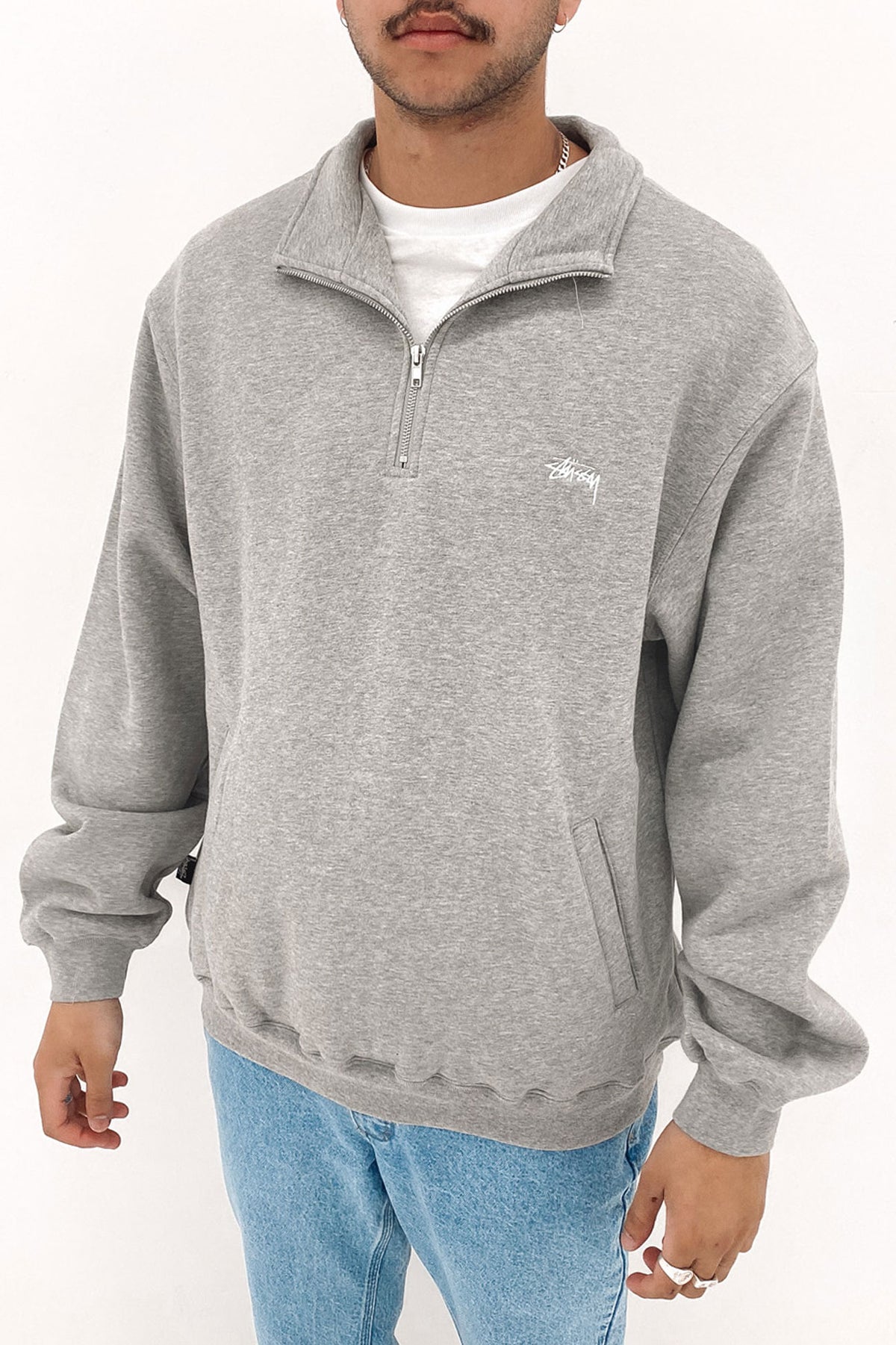 STUSSY Stock Logo Mock Neck Sweat | hartwellspremium.com