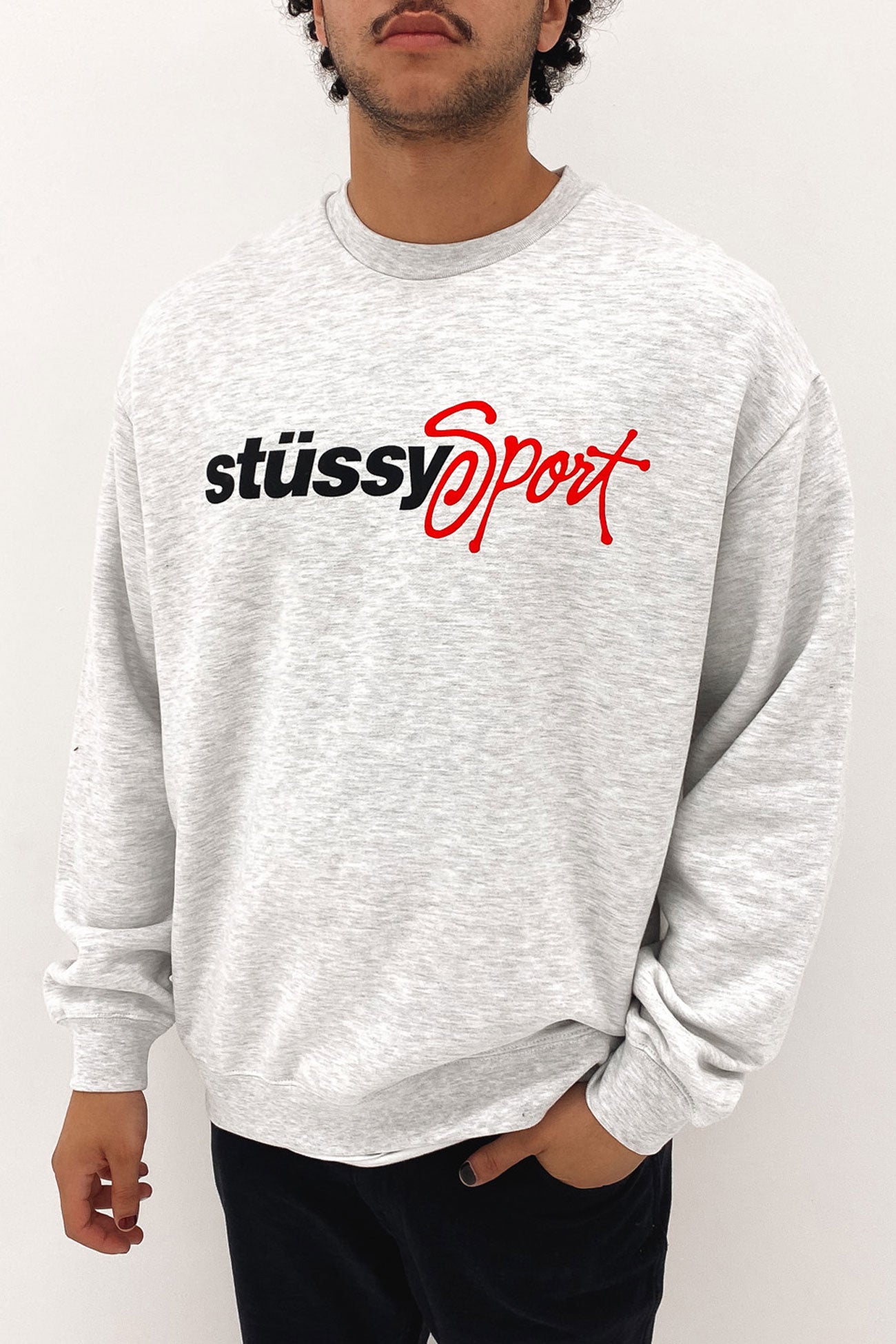 Stussy Sport 50-50 Crew Snow Marle