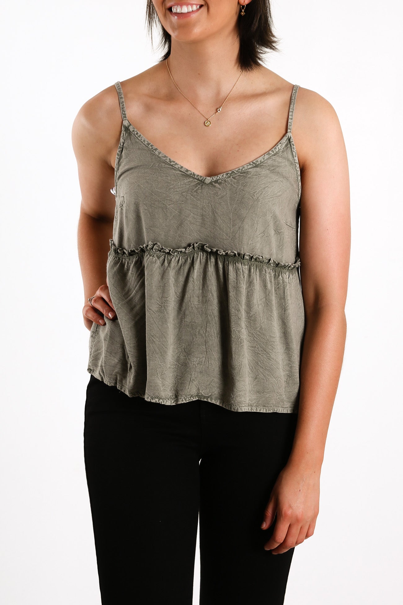 Supple Washed Cami Khaki