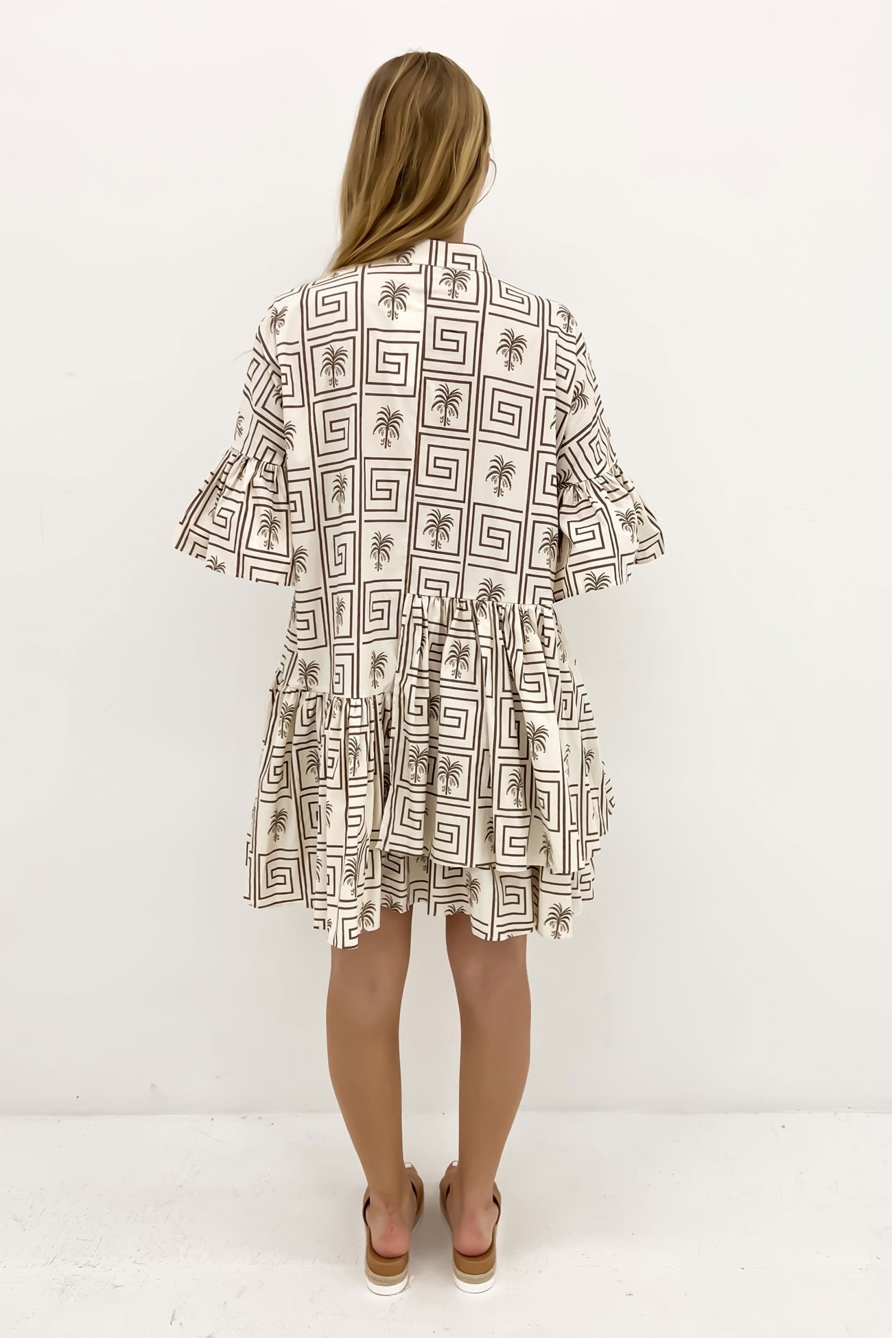 Talia Mini Dress Palm Maze