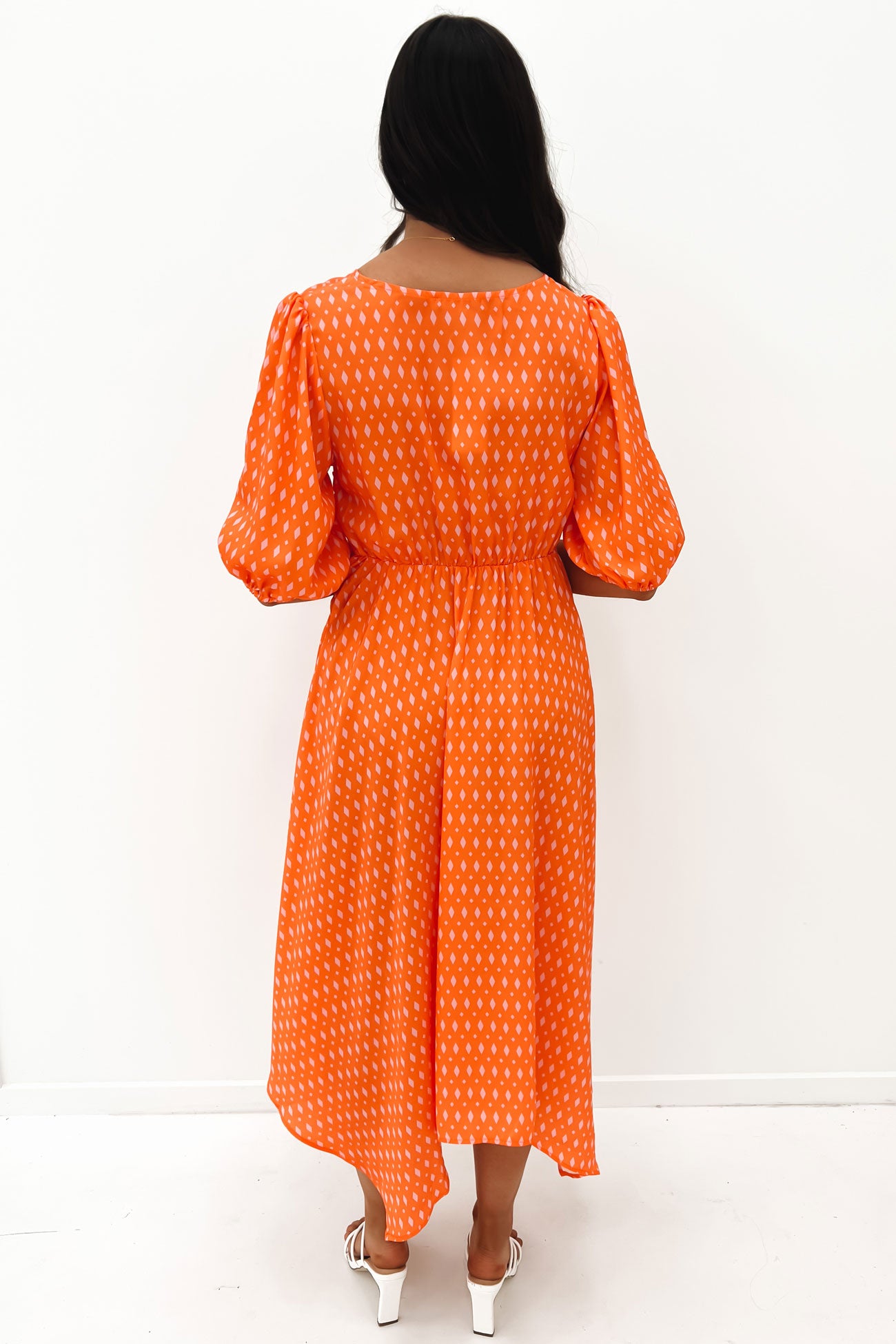 Tayla Midi Dress Orange Pink