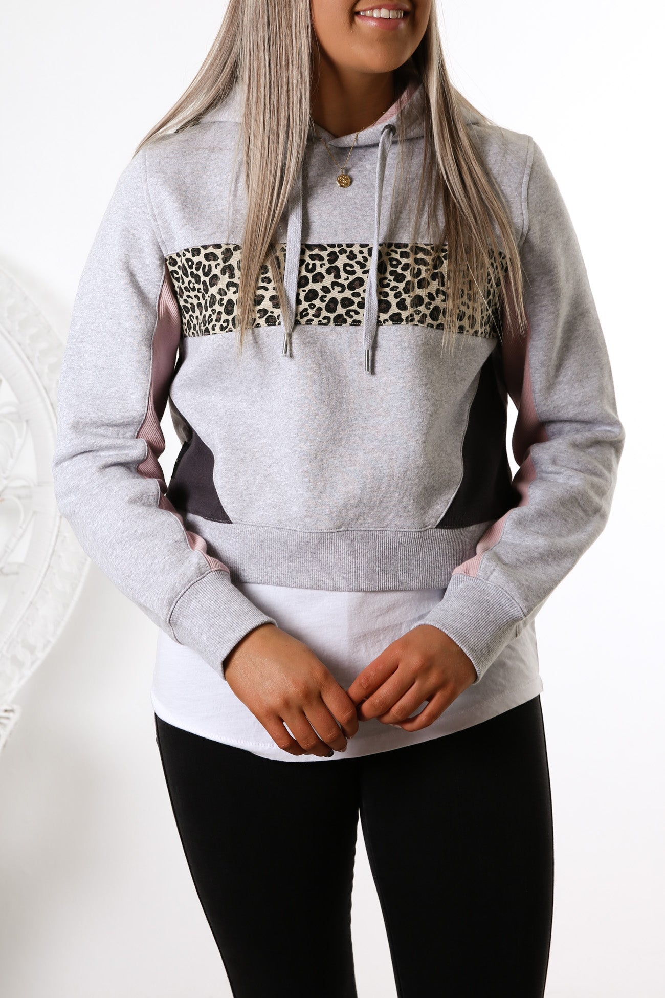 Teagan Rib Hoody Grey Marle