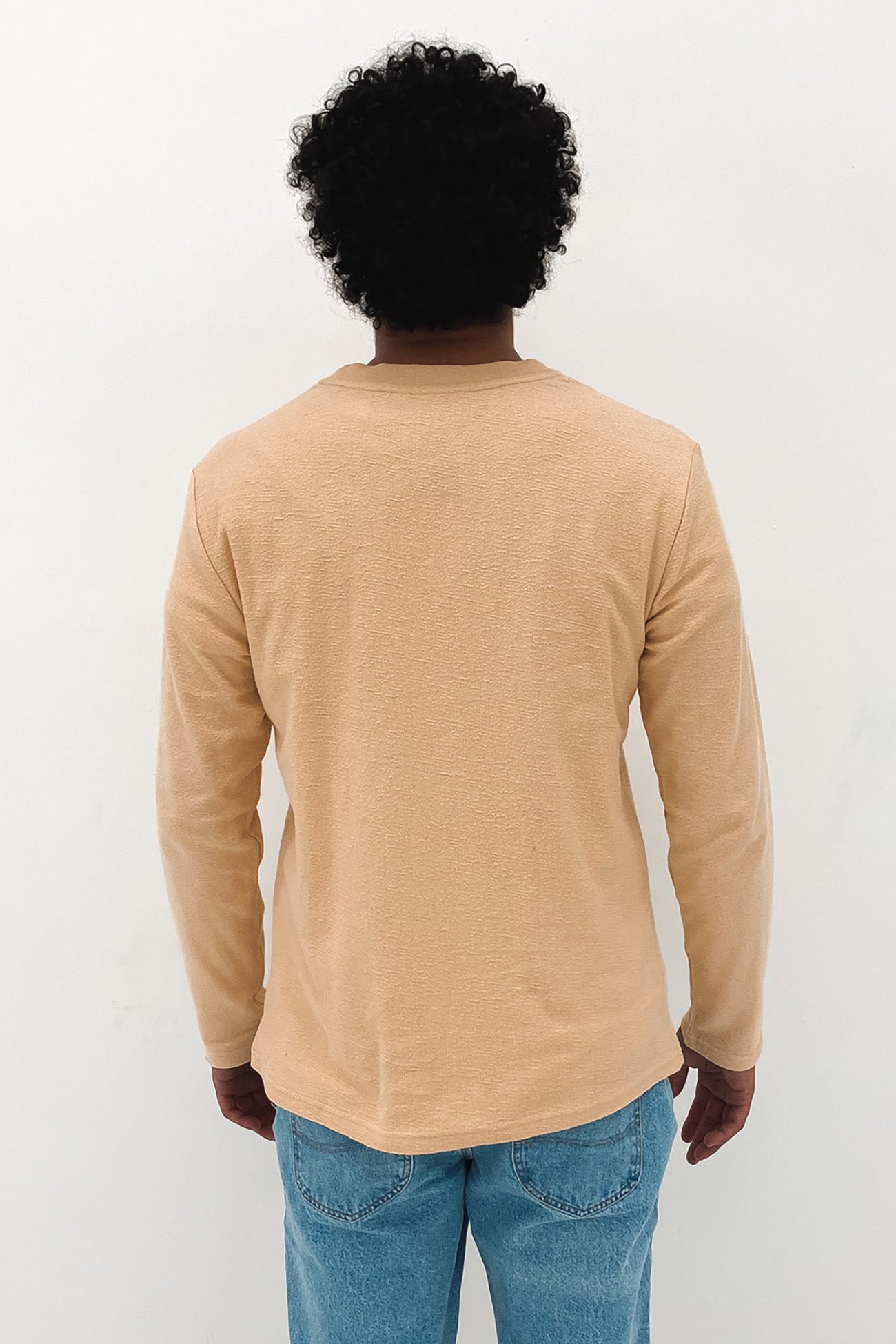 Textured Long Sleeve T-Shirt Ecru