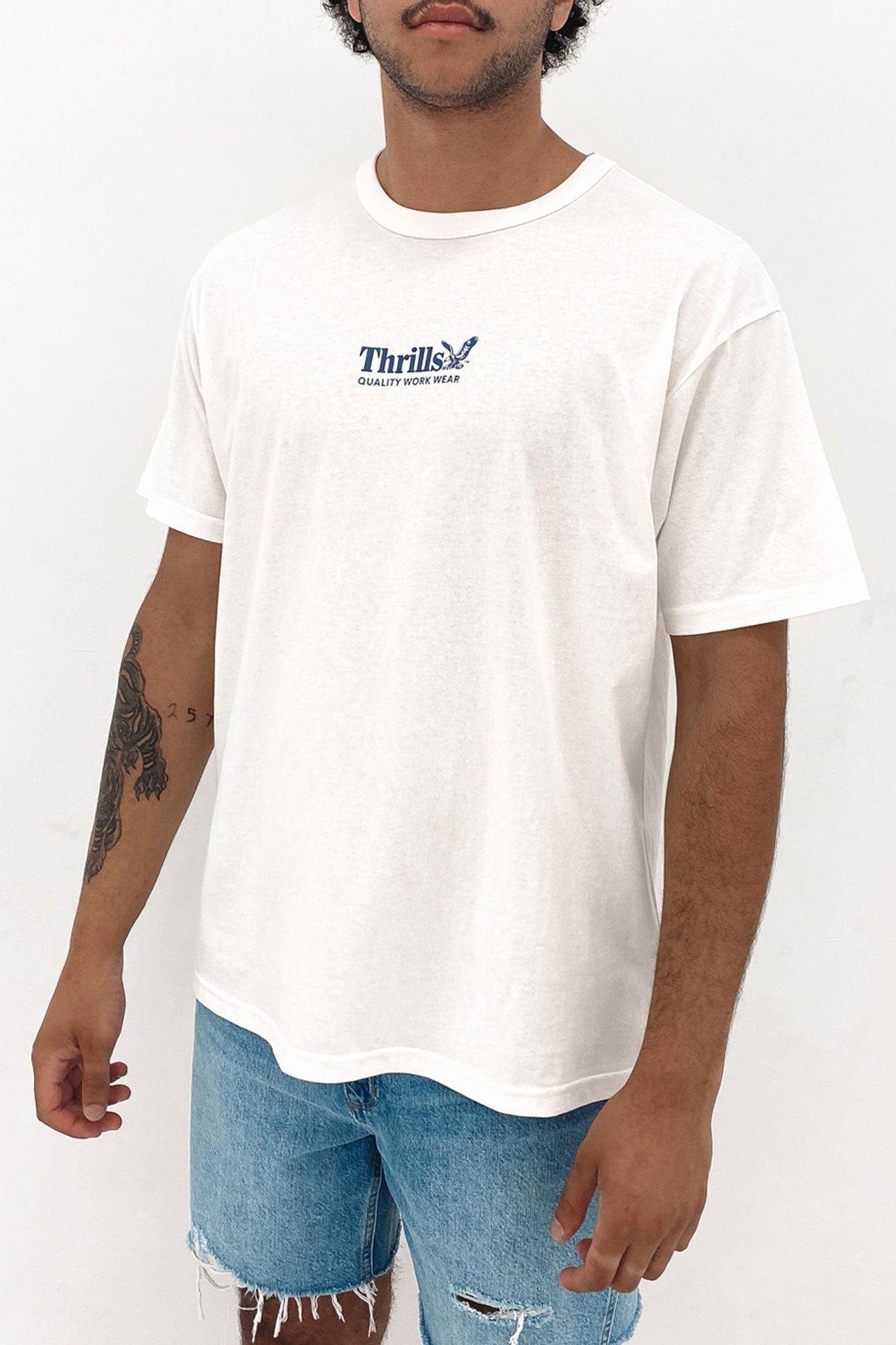 Thrills Workwear Box Fit Tee Dirty White