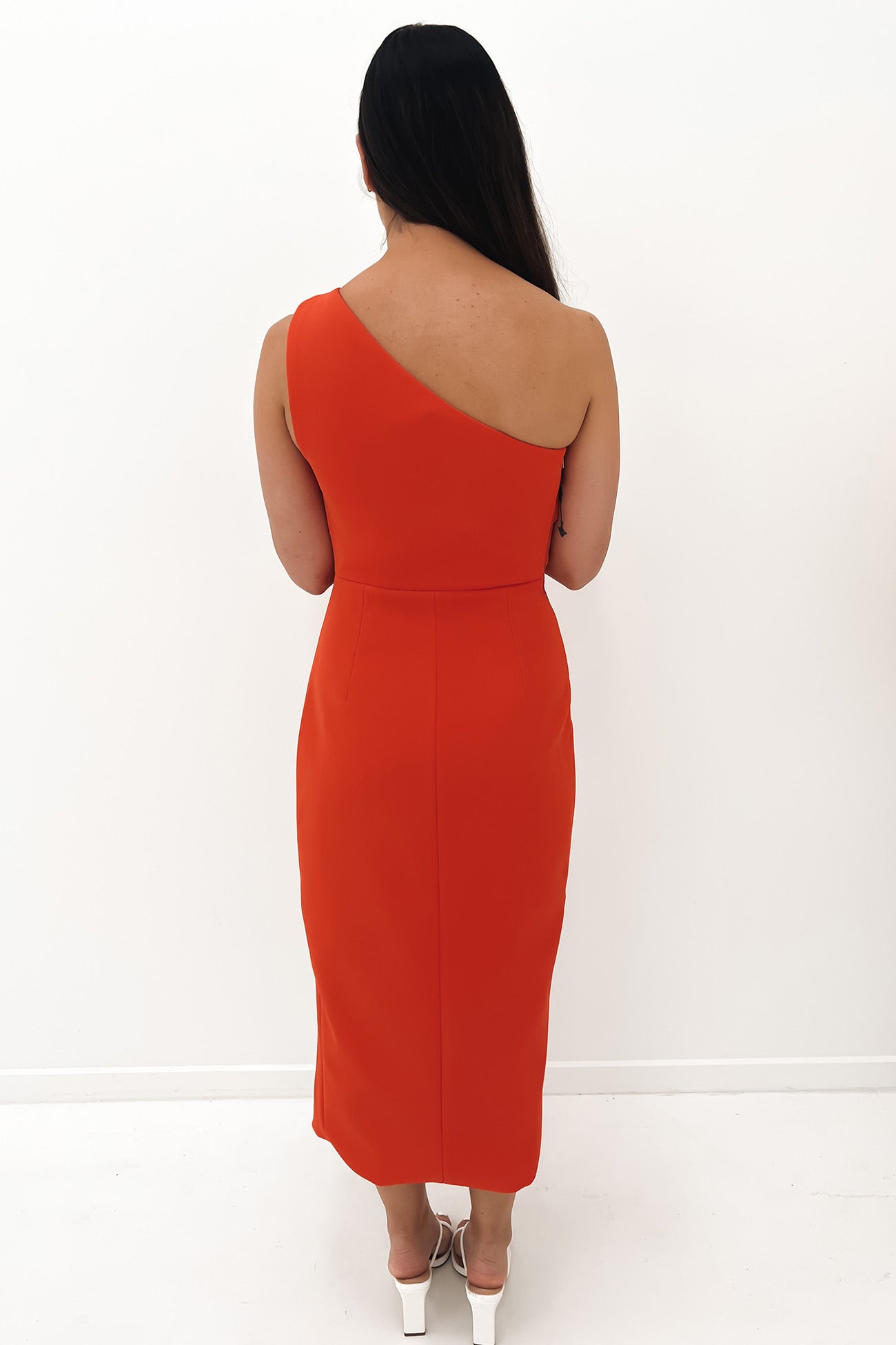 Unveil Midi Dress Red