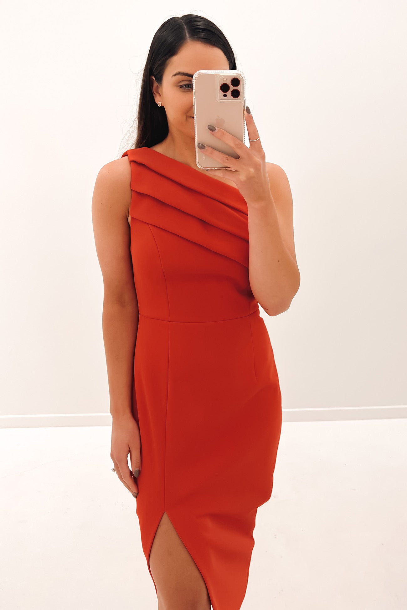 Unveil Midi Dress Red