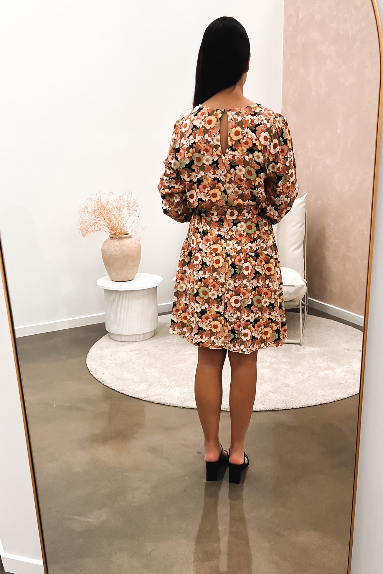 Valerie Belted Tiered Mini Dress Fall Floral