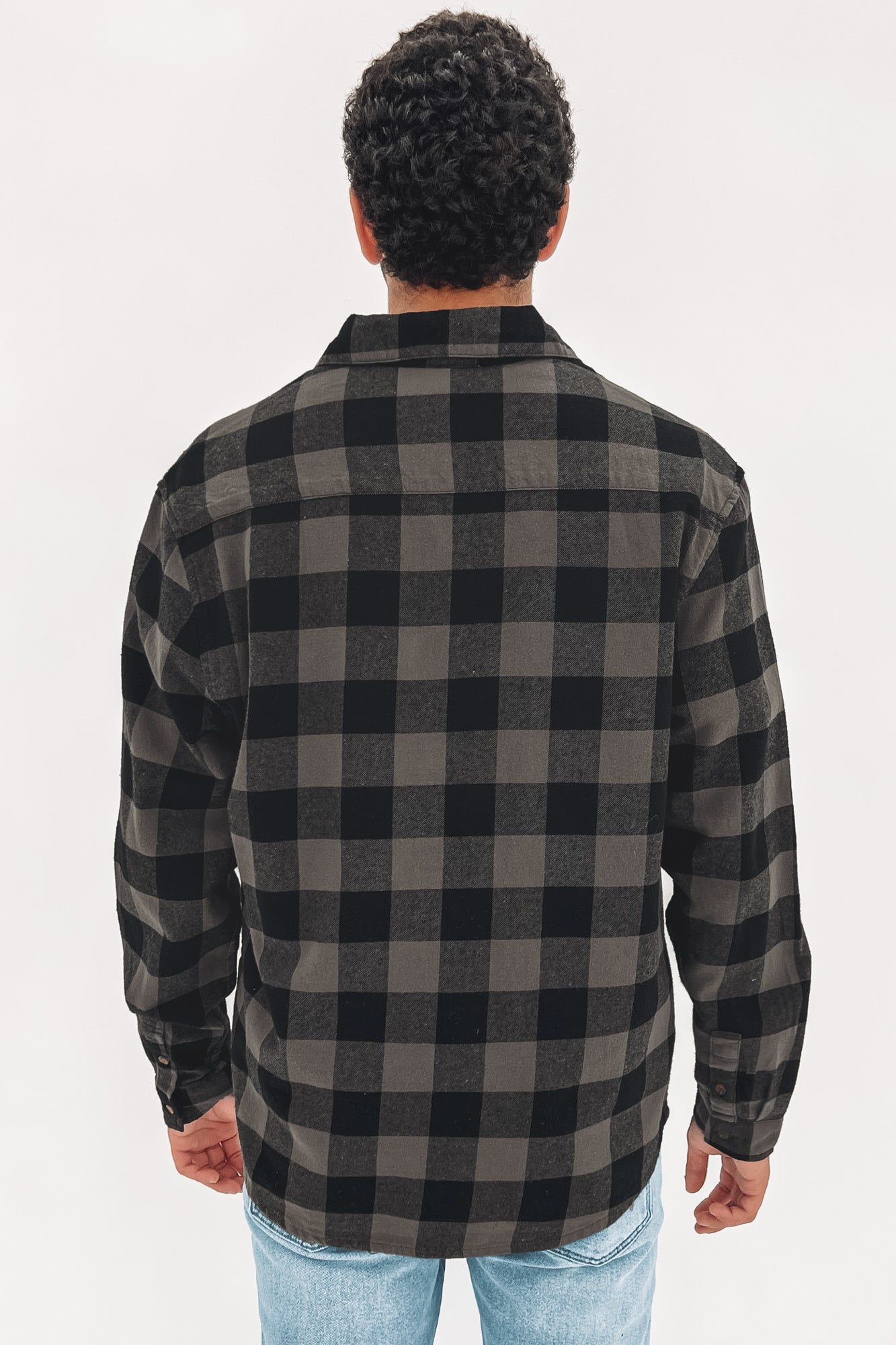 Venice Plaid Long Sleeve Shirt Charcoal