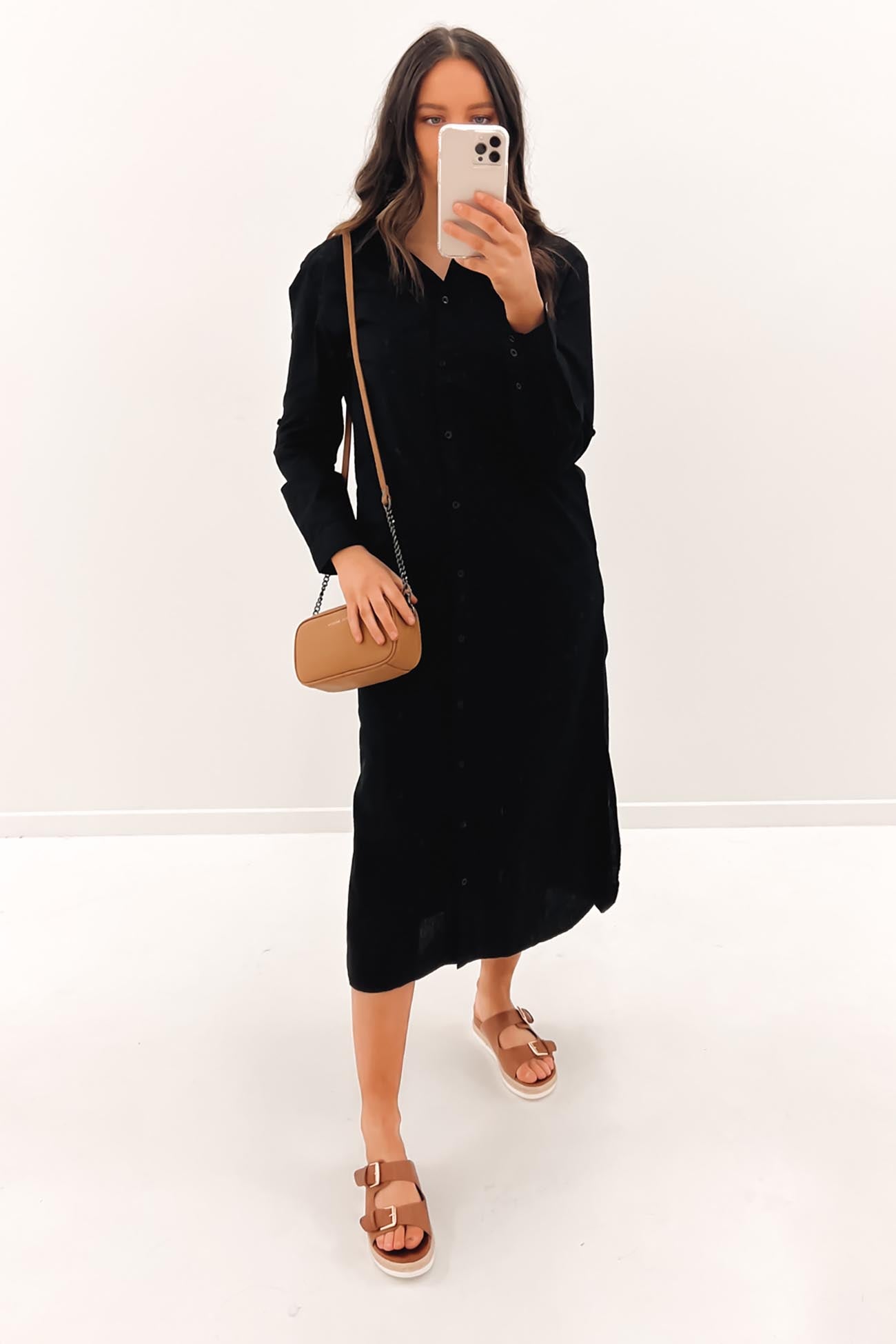 Willow Shirt Dress Black