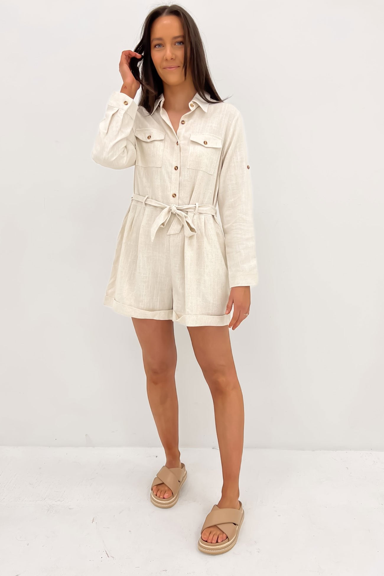 Wrenley Playsuit Beige