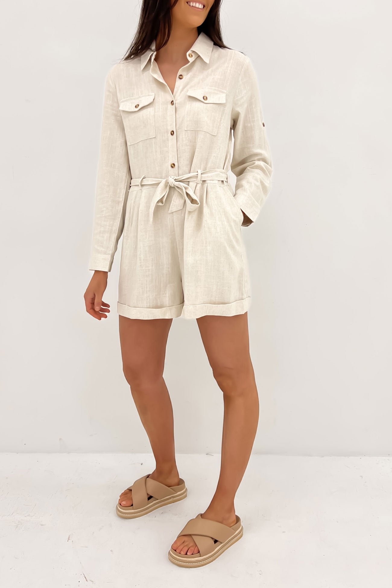 Wrenley Playsuit Beige