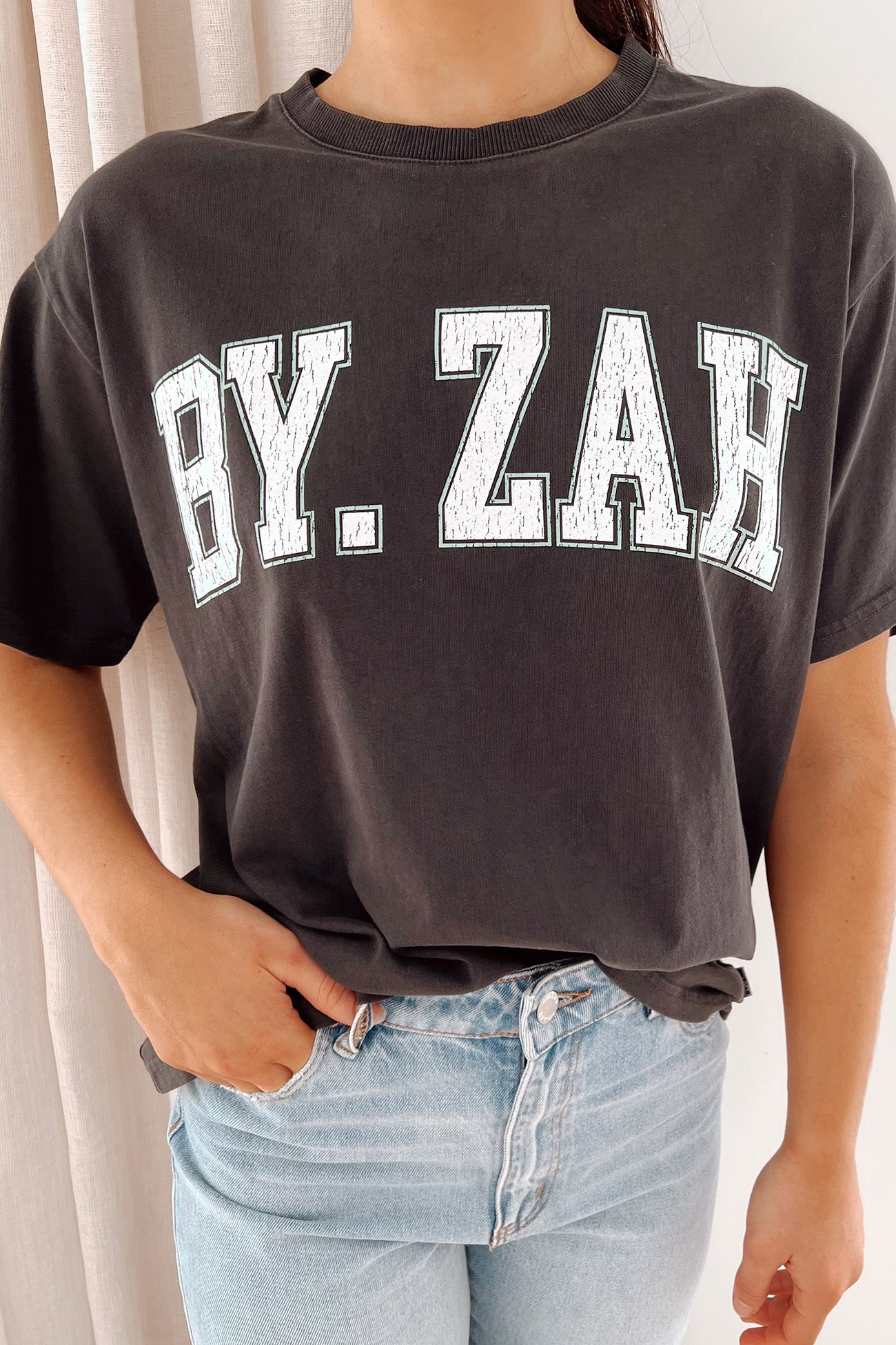 Zah Washed Collegiate Tee Black