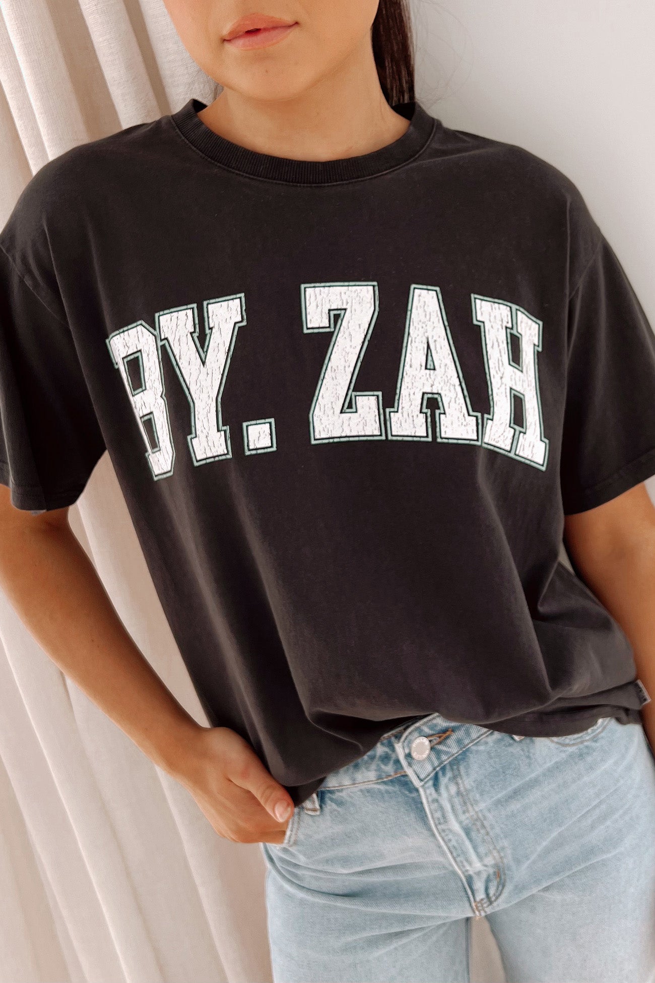 Zah Washed Collegiate Tee Black