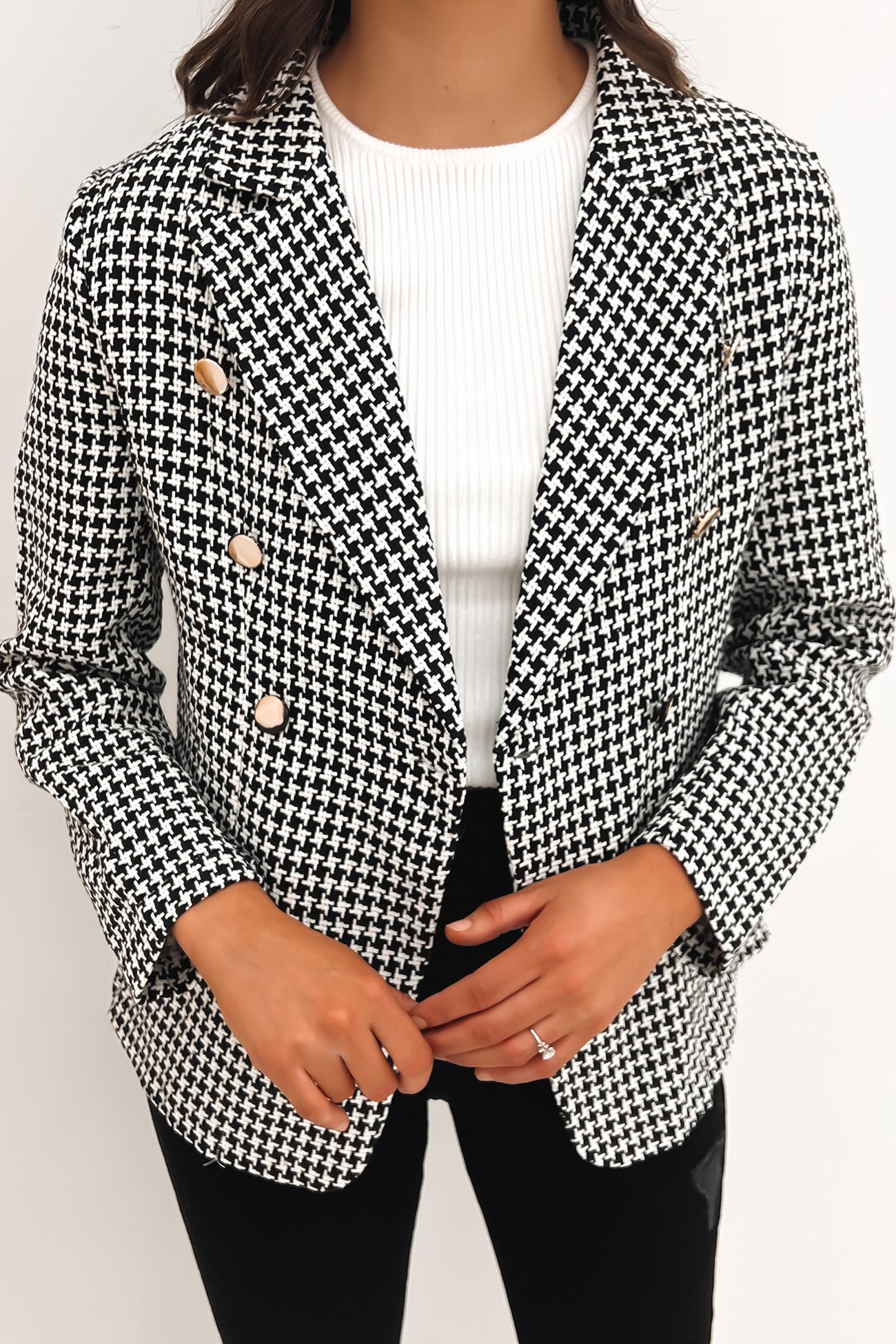 Zara Blazer Black White