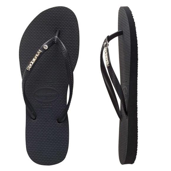 Slim Metal Logo Crystal Black Havaianas - Jean Jail