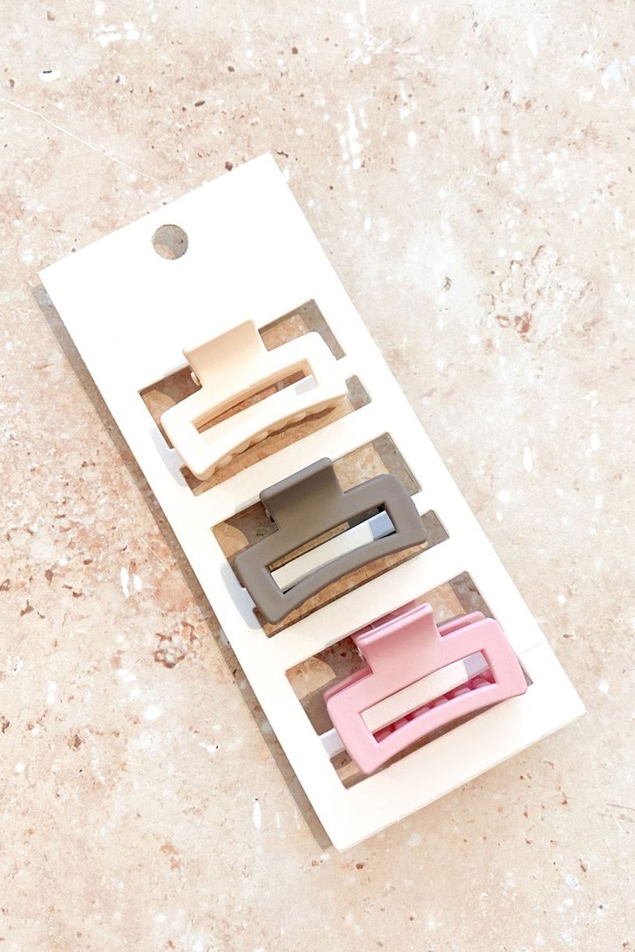 Jorgie Mini Claw Clip 3 Pack Brown Pink