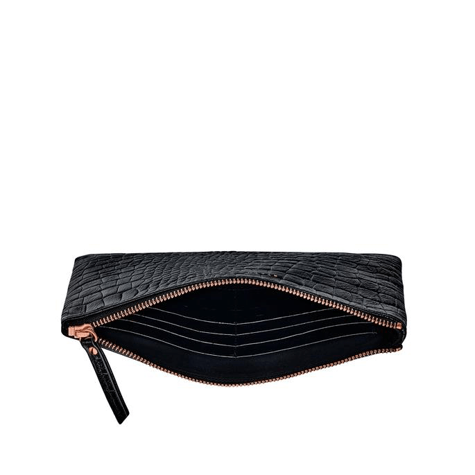 Fake It Clutch Black Croc Emboss Status Anxiety - Jean Jail