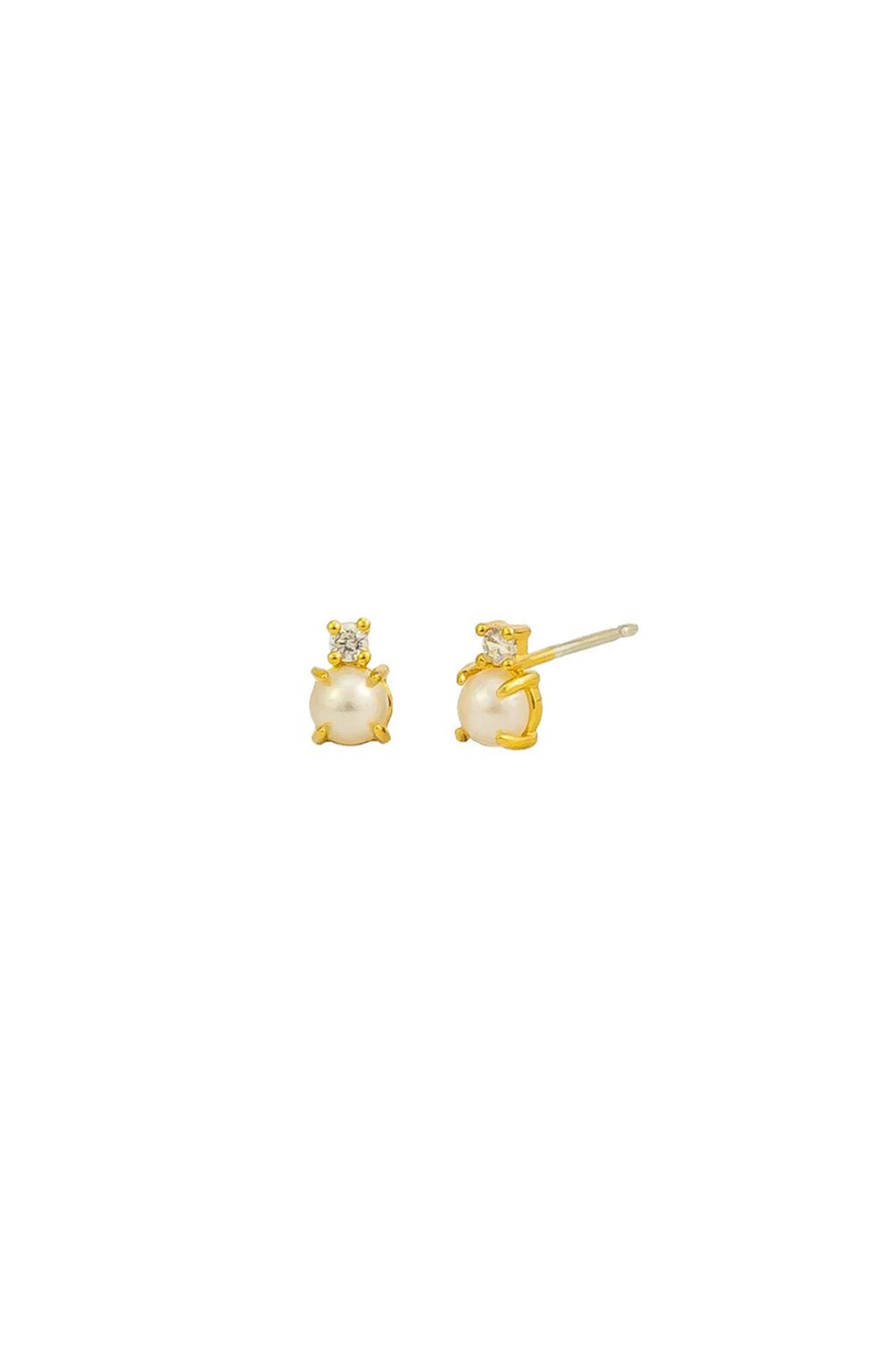 Lottie Pearl Studs Gold