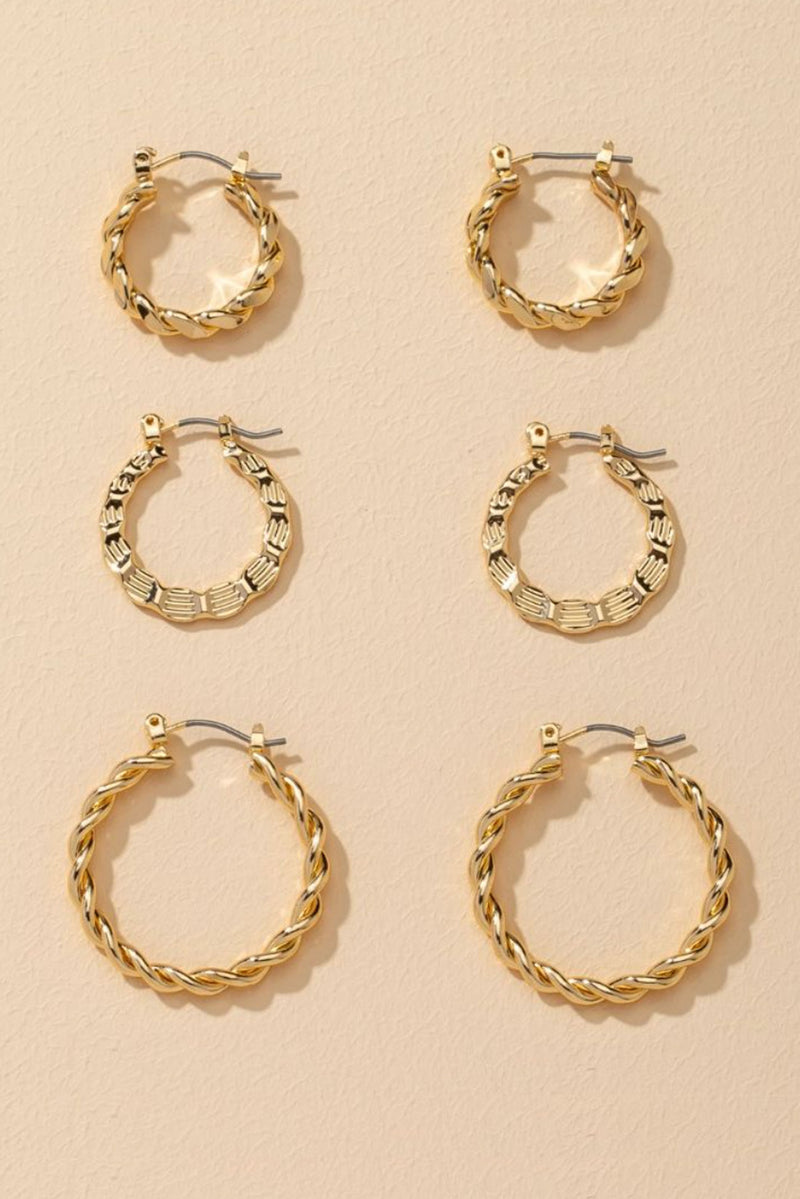 14k gold hoop earrings deals set of 3