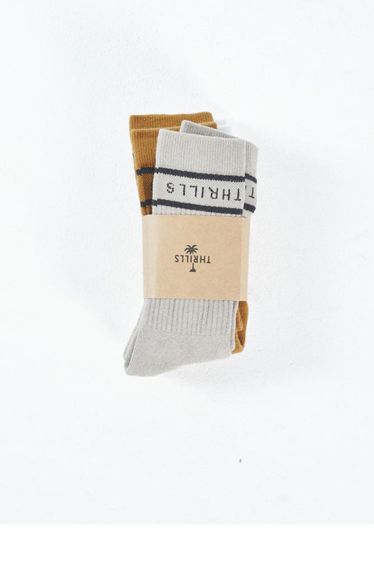 Minimal Thrills 3 Pack Socks Spice Brown Gravel White